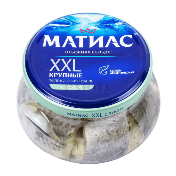 Chilled and frozen fish Ծովատառեխի ֆիլե Մատիաս XXL կտորներ սոխով 260գր ՍԲ
