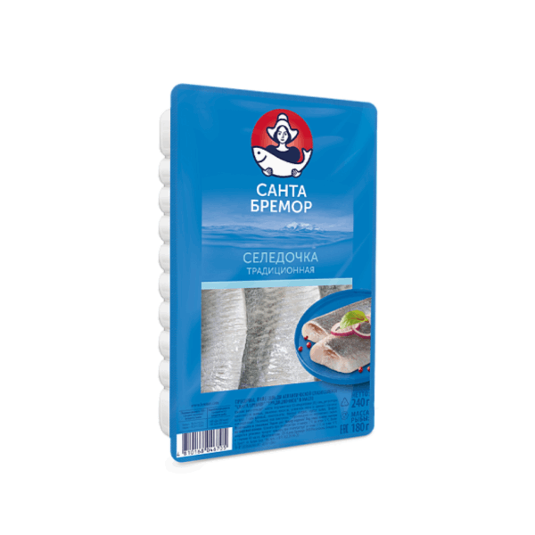 Chilled and frozen fish Ծովատառեխի ֆիլե Սանտա Բրեմոր Ավանդական յուղի մեջ 240գր