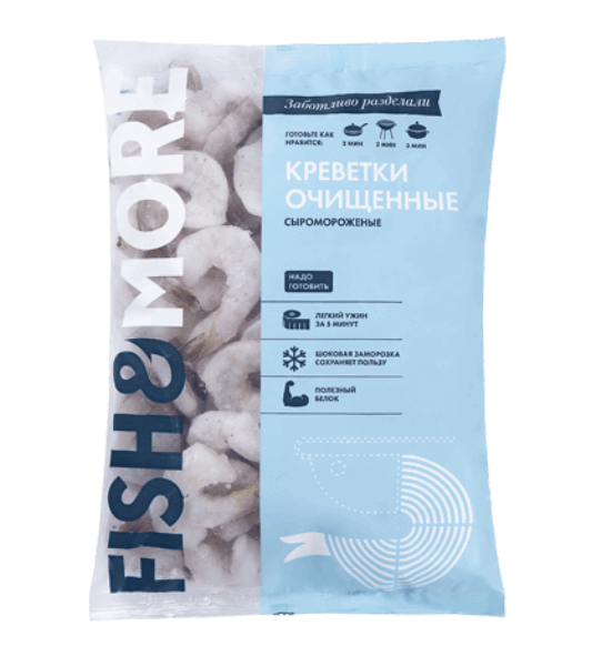 OCEAN FISH shrimp Ծովախեցգետին վանամեյ մաքրած առանց կերակրափողի պոչով 21/25 1կգ D 07