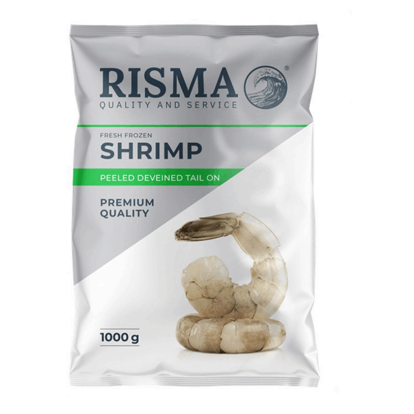 OCEAN FISH shrimp Ծովախեցգետին մաքրծ պոչով 1 կգ 21/25 Ռիսմա  R15