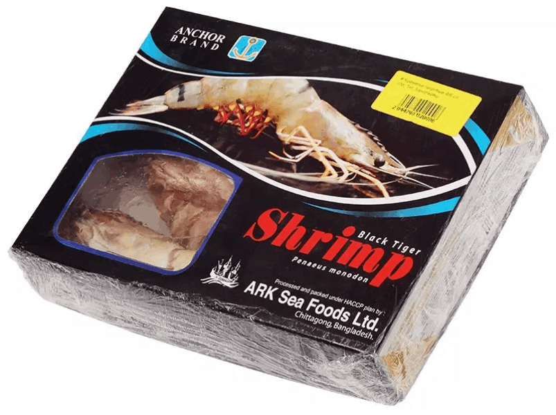 OCEAN FISH shrimp Ծովախեցգետին  Սև Վագրային գլխով 4/6 կգ 4272