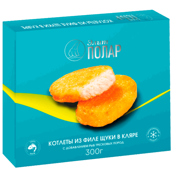 OCEAN FISH Semi-finished products Կոտլետներ Շուկայի ֆիլեյից կլյարով էլիտ  POLAR 0.300 կգ K 120