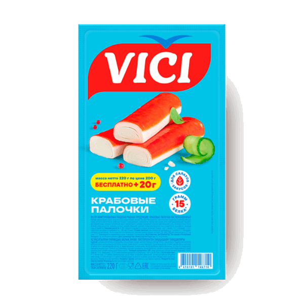 OCEAN FISH Ծովախեցգետին Ծովախեցգետնի Վիչի ձողիկներ իմիտացյա սուրիմիի 0.220գ Անդակո